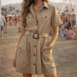 Diane von Furstenberg x Neiman Marcus Safari Dress Ochre/Caramel Size 4
